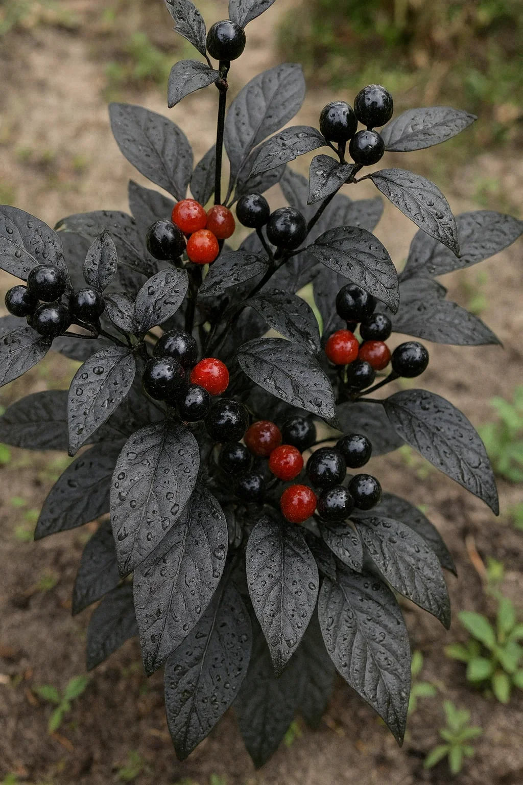 Black Pearl Ornamental Pepper Seeds – Compact, Dark Foliage