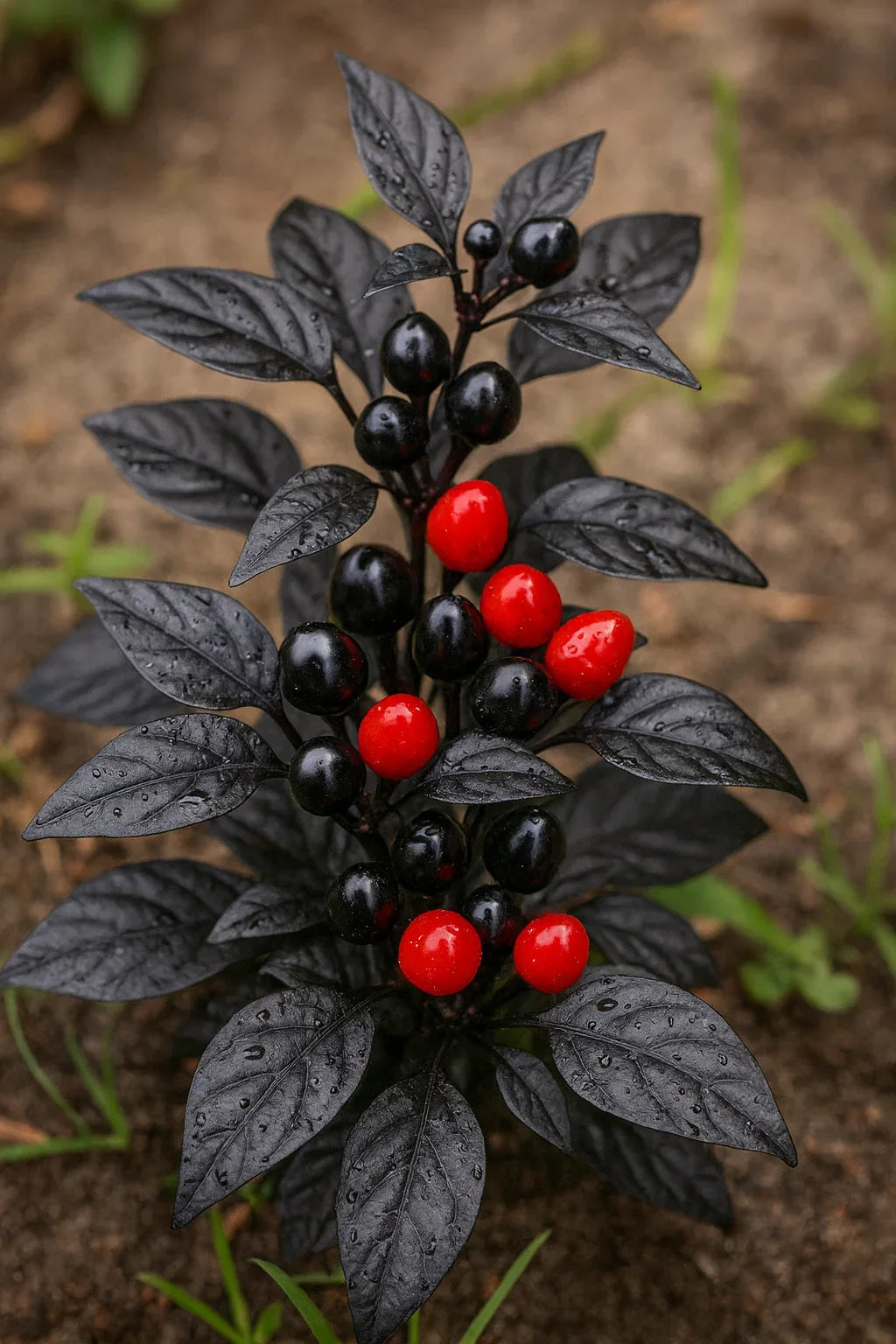 Black Pearl Ornamental Pepper Seeds – Compact, Dark Foliage