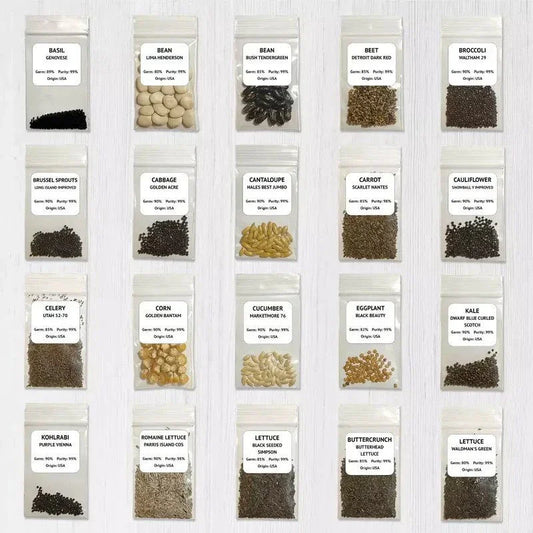 Survival Garden Kit – 39 Heirloom Vegetable Varieties, 18,000+ Non-GMO Seeds - Seed World