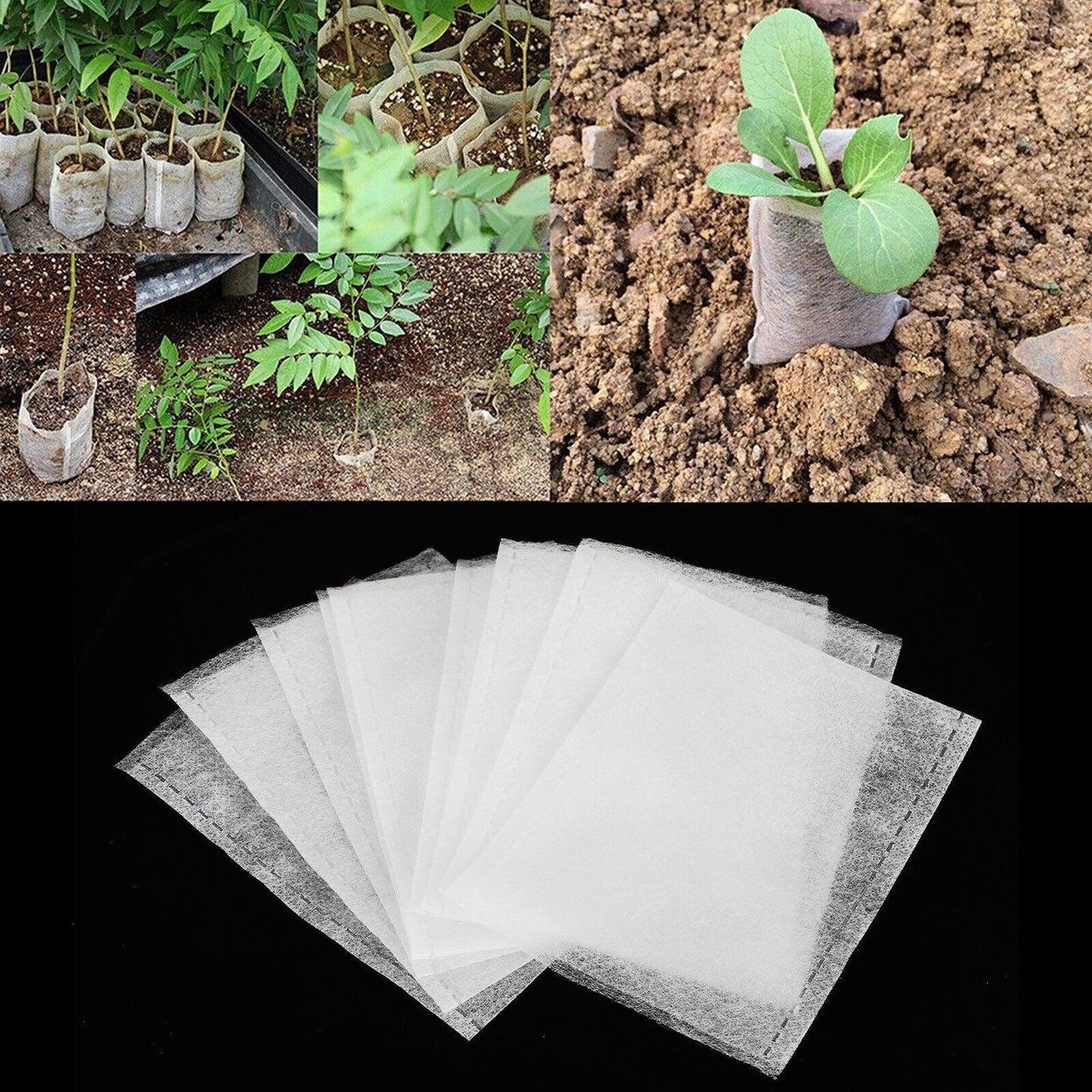 100/200 Biodegradable Non-Woven Plant Grow Bags - Seed World