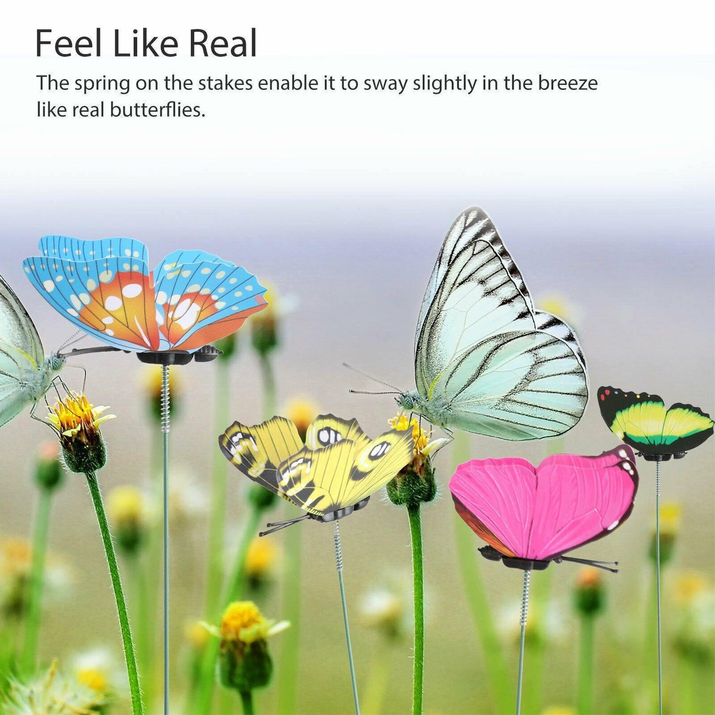Butterfly Stakes Outdoor Garden Ornaments Decoration Art - Seed World