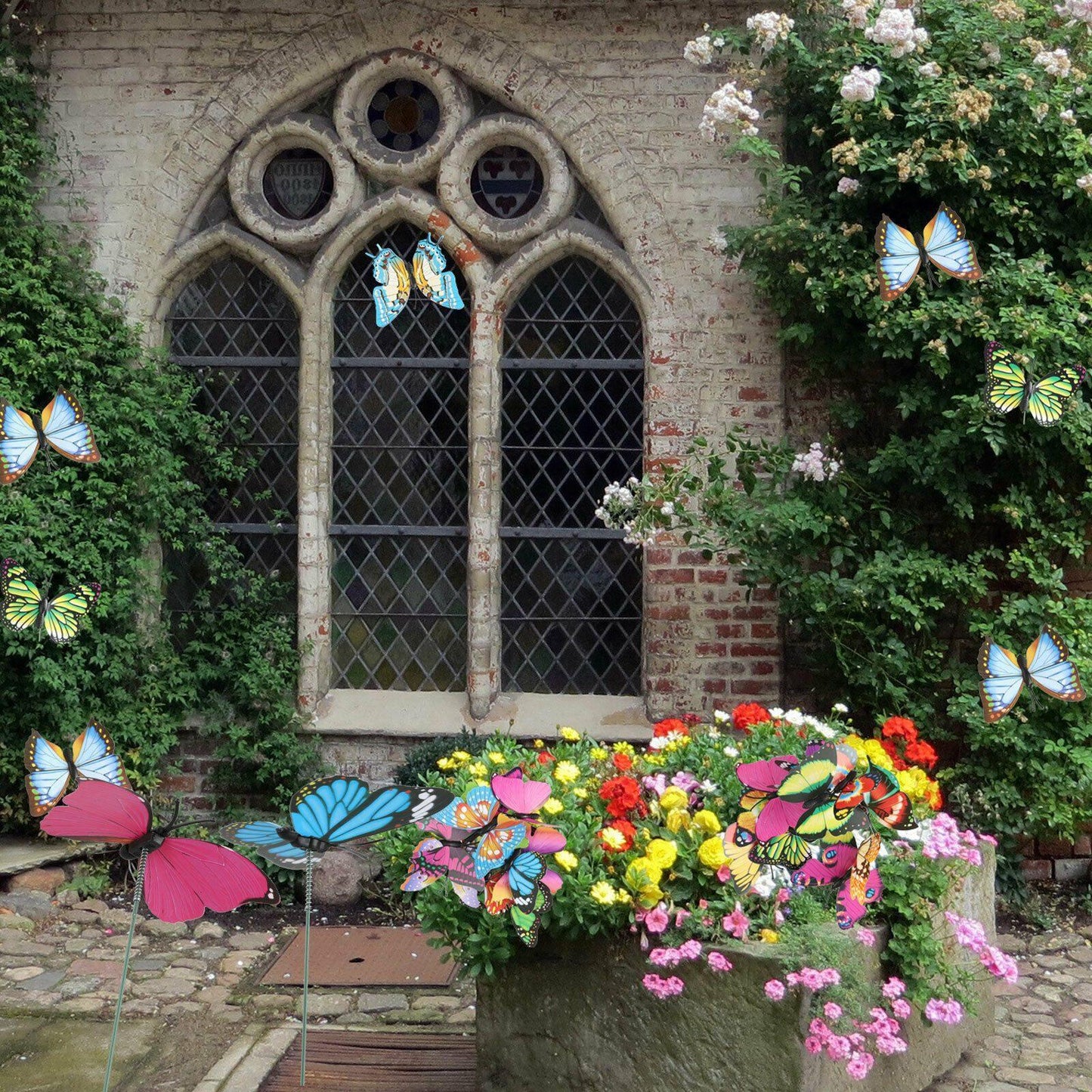 Butterfly Stakes Outdoor Garden Ornaments Decoration Art - Seed World