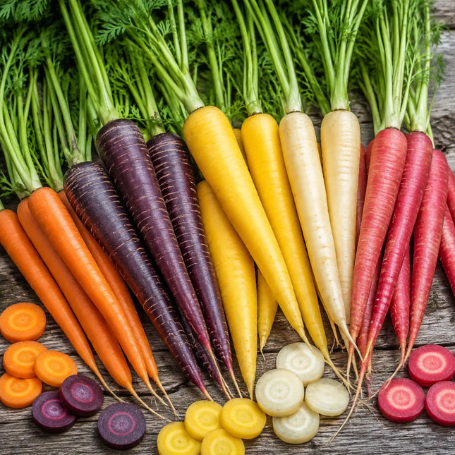 600 Rainbow Mix Carrot Seeds – Non-GMO