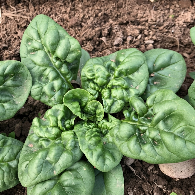 Bloomsdale Spinach seeds producing dark green, crinkled heirloom leaves, cold-hardy spinach variety ideal for fresh salads, cooking, and home vegetable gardens. Seed World
