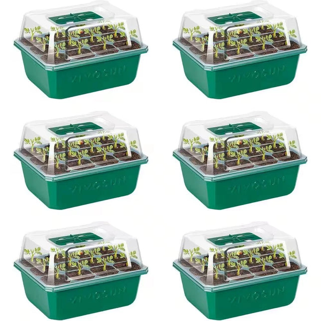 Reusable 72-Cell Seed Starter Tray Kit with Humidity Dome & Drainage