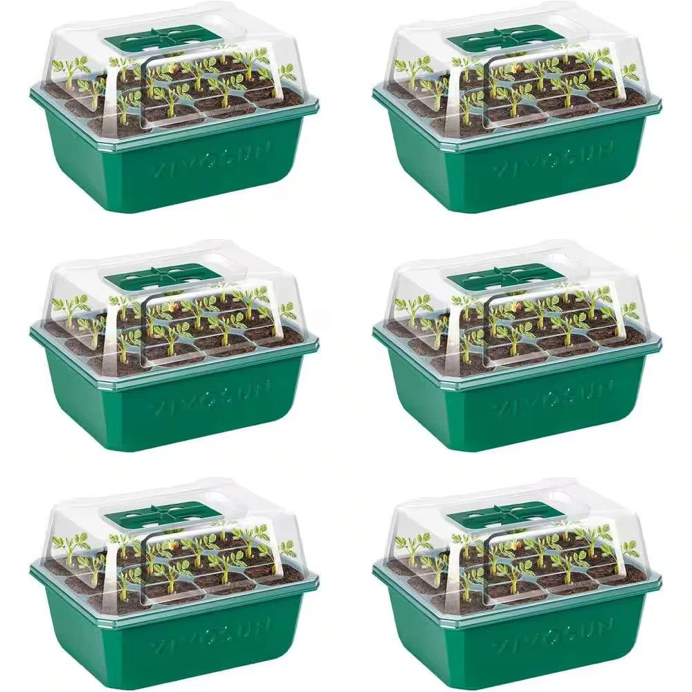 Reusable 72-Cell Seed Starter Tray Kit with Humidity Dome & Drainage