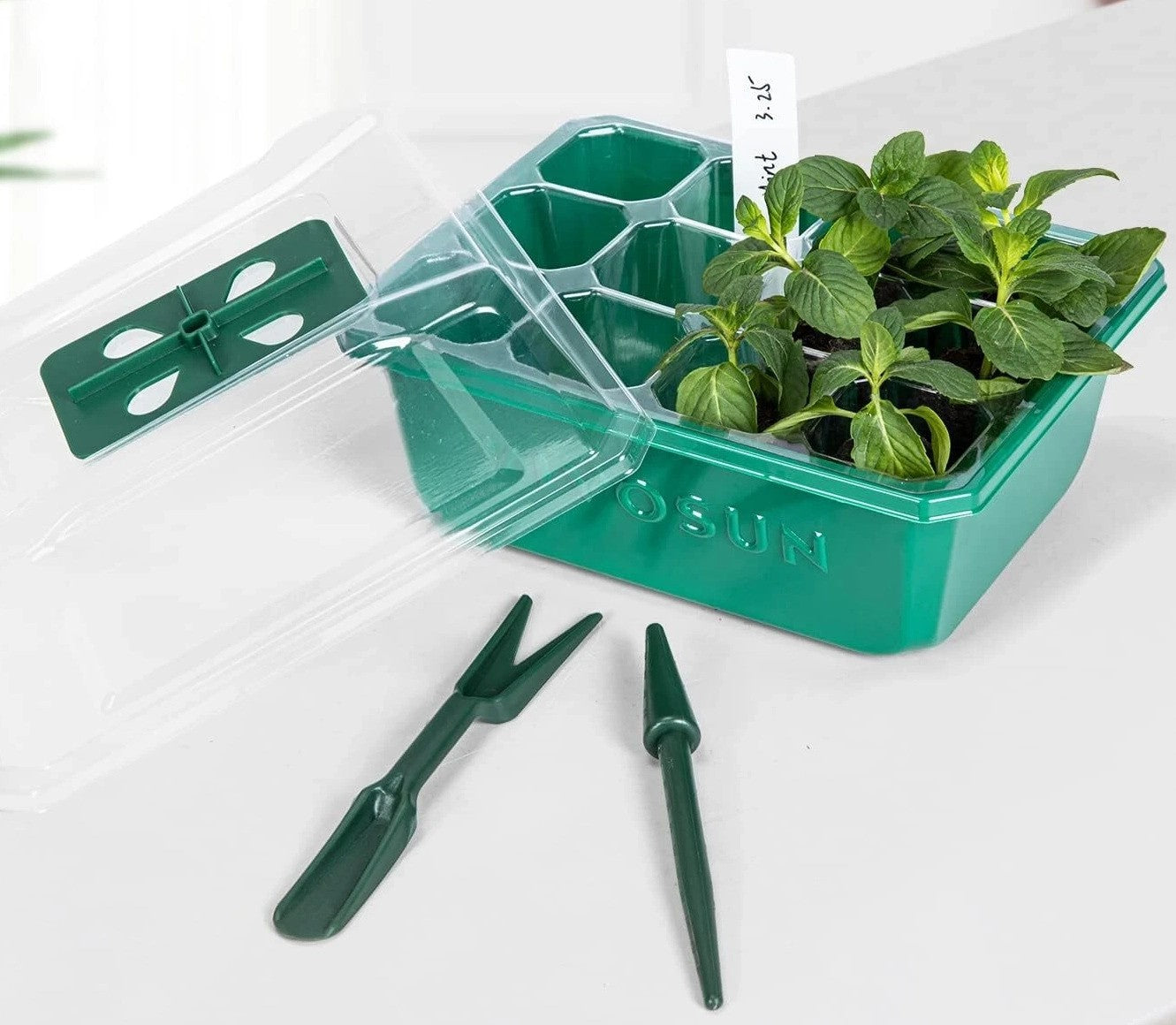 Reusable 72-Cell Seed Starter Tray Kit with Humidity Dome & Drainage