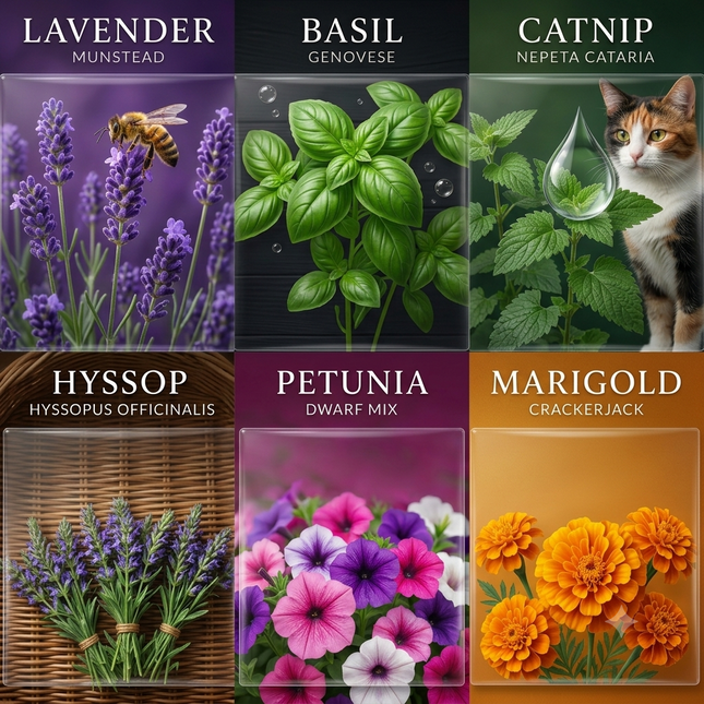 Pest Defense Seed Collection – 6 Heirloom Herbs & Flowers for Natural Protection