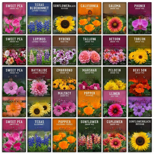 Functional Flower Garden Kit – 36 Seed Packs for Pollinators & Beauty