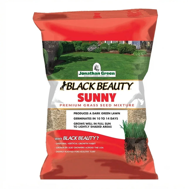 Jonathan Green Black Beauty Sunny Grass Seed Mix for thick, dark green lawns in full sun and light shade. Seed World
