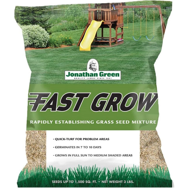Jonathan Green Fast Grow Grass Seed – Rapidly establishing, drought-tolerant lawn seed mixture for full sun to partial shade, 3 lbs. Seed World