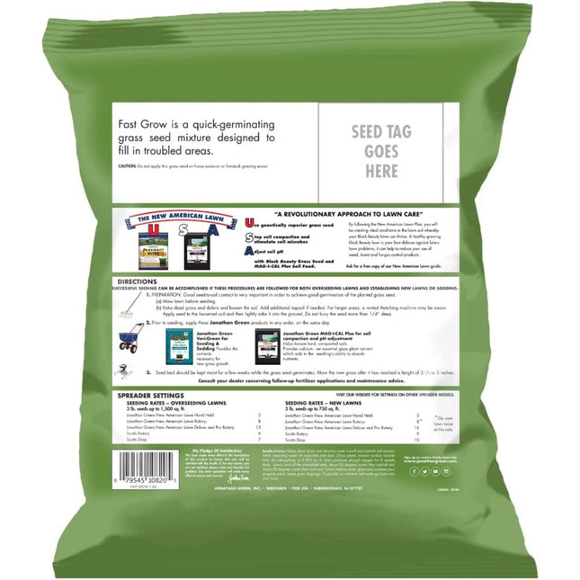 3 Lbs Jonathan Green Fast Grow Rapidly Establishing Grass Seeds Mix