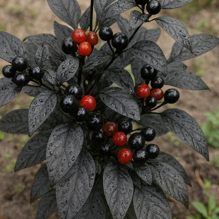 Black Pearl Ornamental Pepper Seeds – Compact, Dark Foliage - Seed World