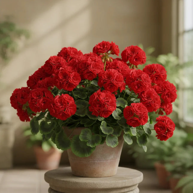10 Double Red Geranium Seeds