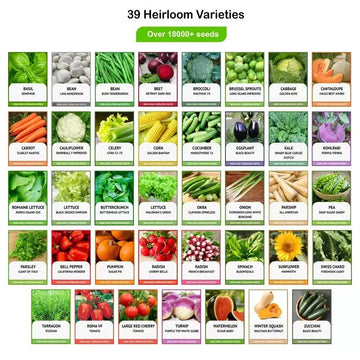 Survival Garden Seed Kit – 39 Heirloom Vegetables (18,000 Seeds)- Seed World