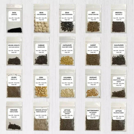 Survival Garden Kit – 39 Heirloom Vegetable Varieties, 18,000+ Non-GMO Seeds - Seed World