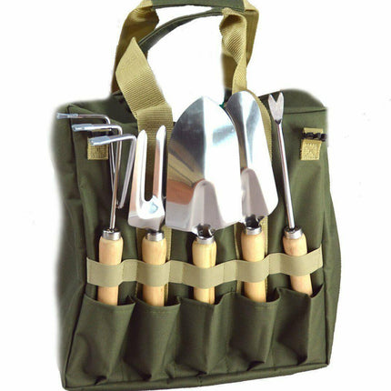 10 Pieces Gardening Tool Set with Detachable Tote and Folding Stool Seat - Seed World