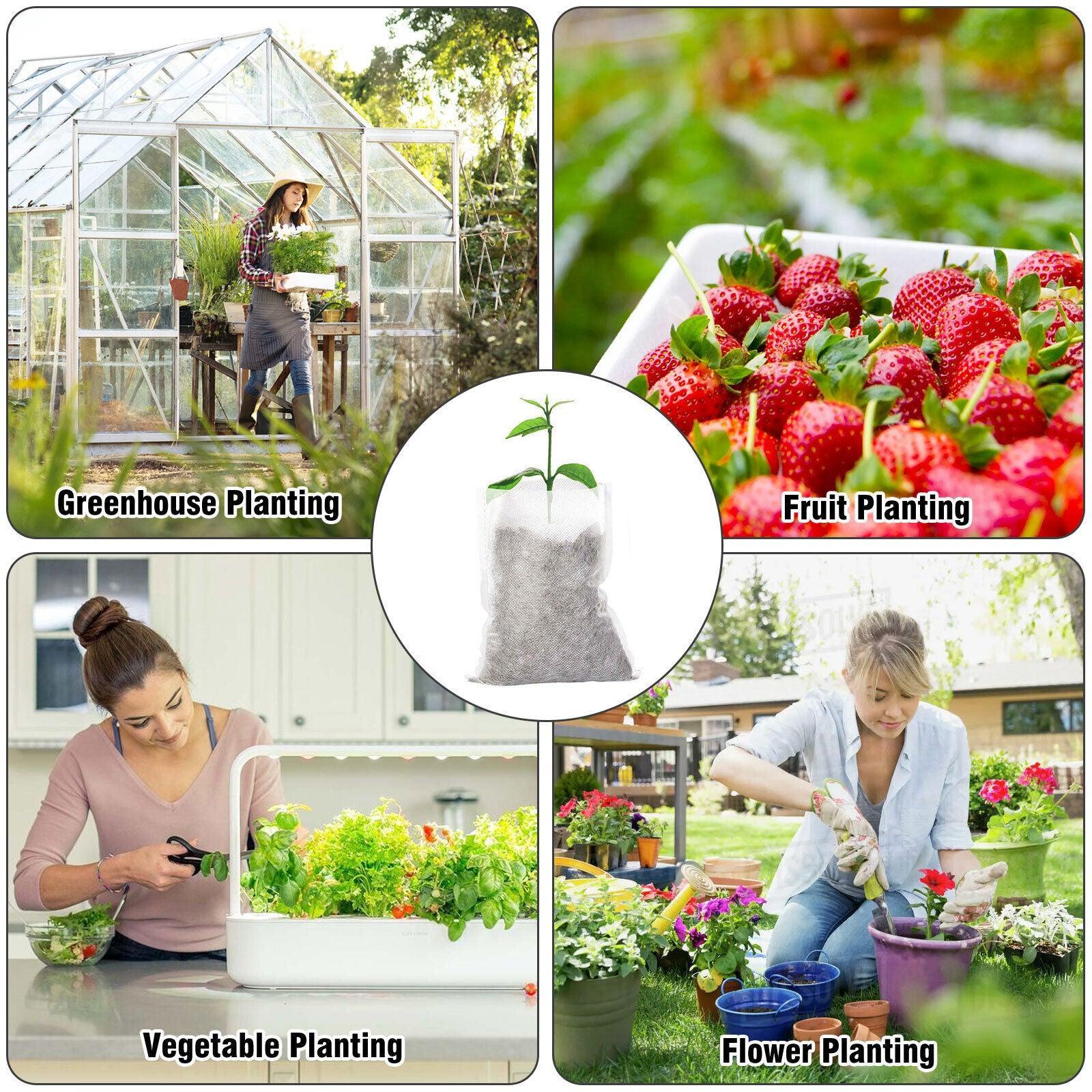 100/200 Biodegradable Non-Woven Plant Grow Bags - Seed World
