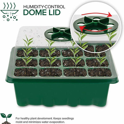 5-Pack Seed Germination Starter Trays with Humidity Domes - Seed World