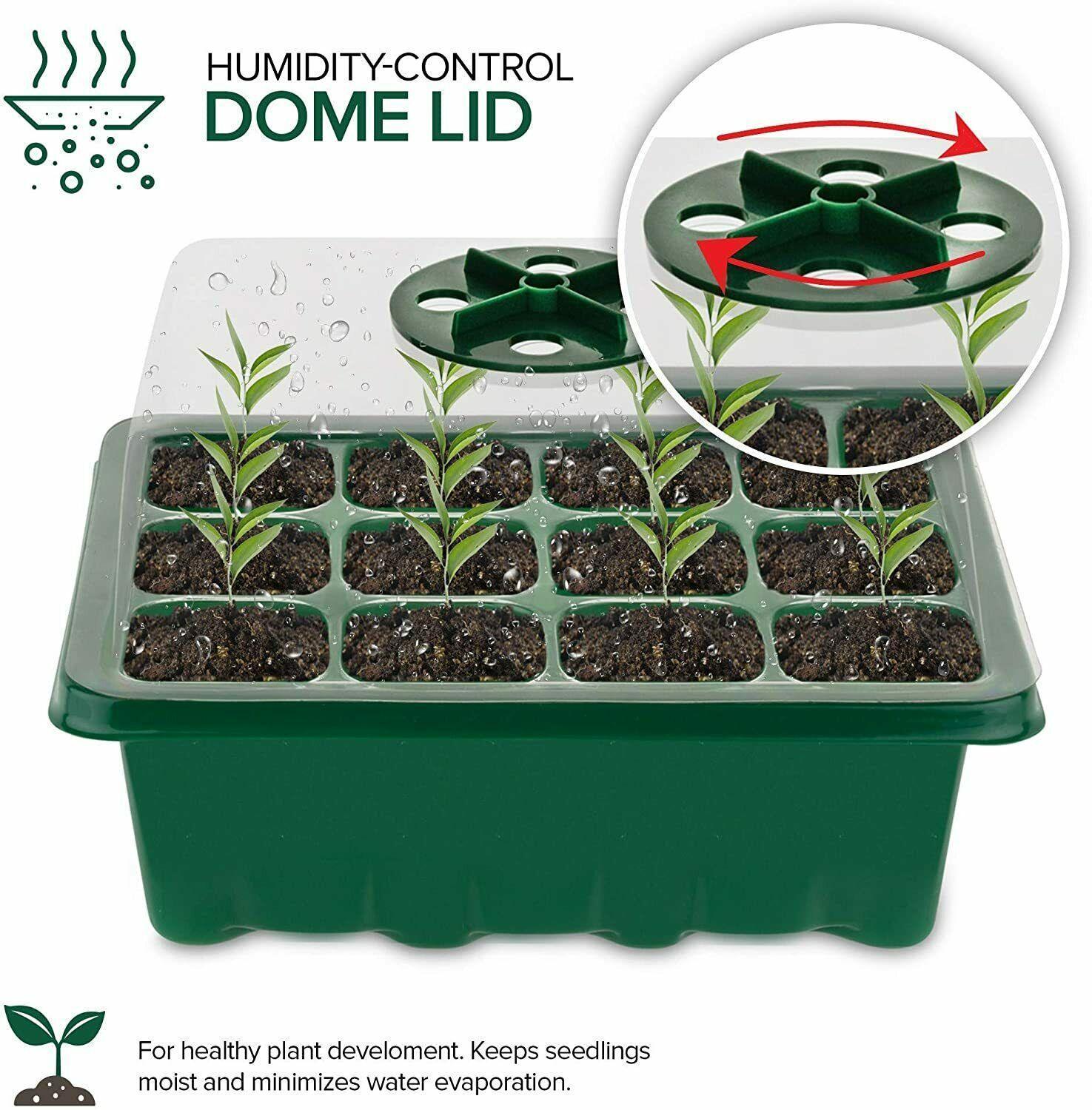 5-Pack Seed Germination Starter Trays with Humidity Domes - Seed World