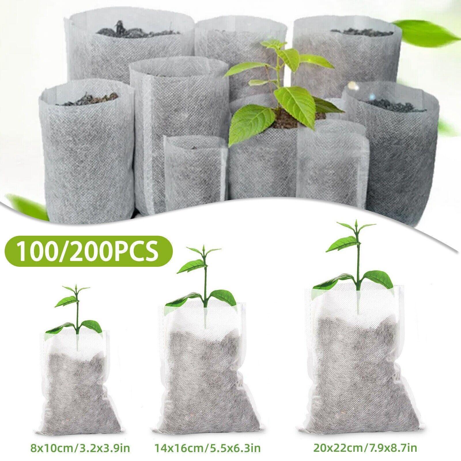 biodegradable grow bags for plants 100 Pcs House Plants Pot Indoor Fabric Planters Grow Bags Non-woven Fabrics Nursery