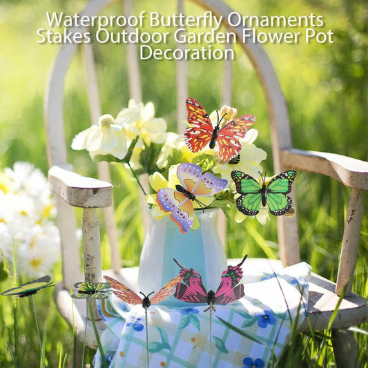 Butterfly Stakes Outdoor Garden Ornaments Decoration Art - Seed World