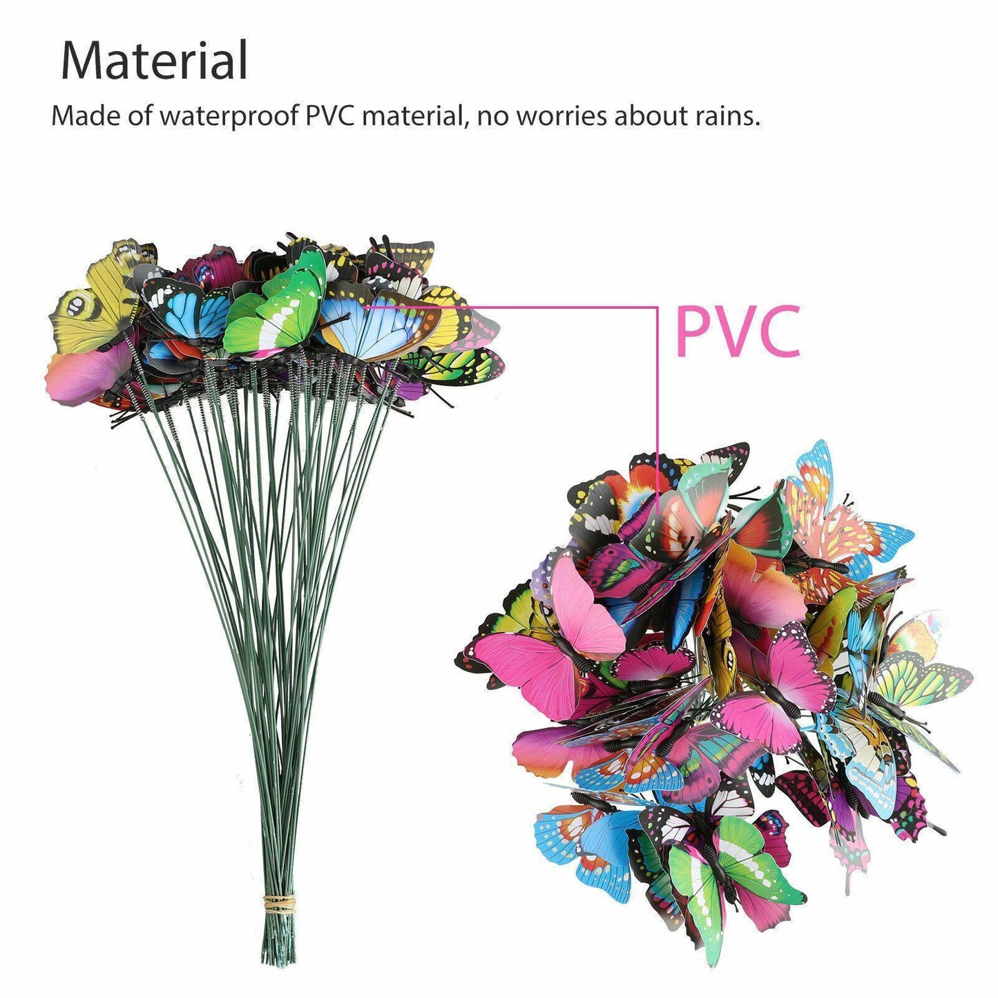 Butterfly Stakes Outdoor Garden Ornaments Decoration Art - Seed World