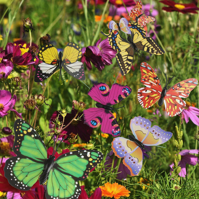 Butterfly Stakes Outdoor Garden Ornaments Decoration Art - Seed World