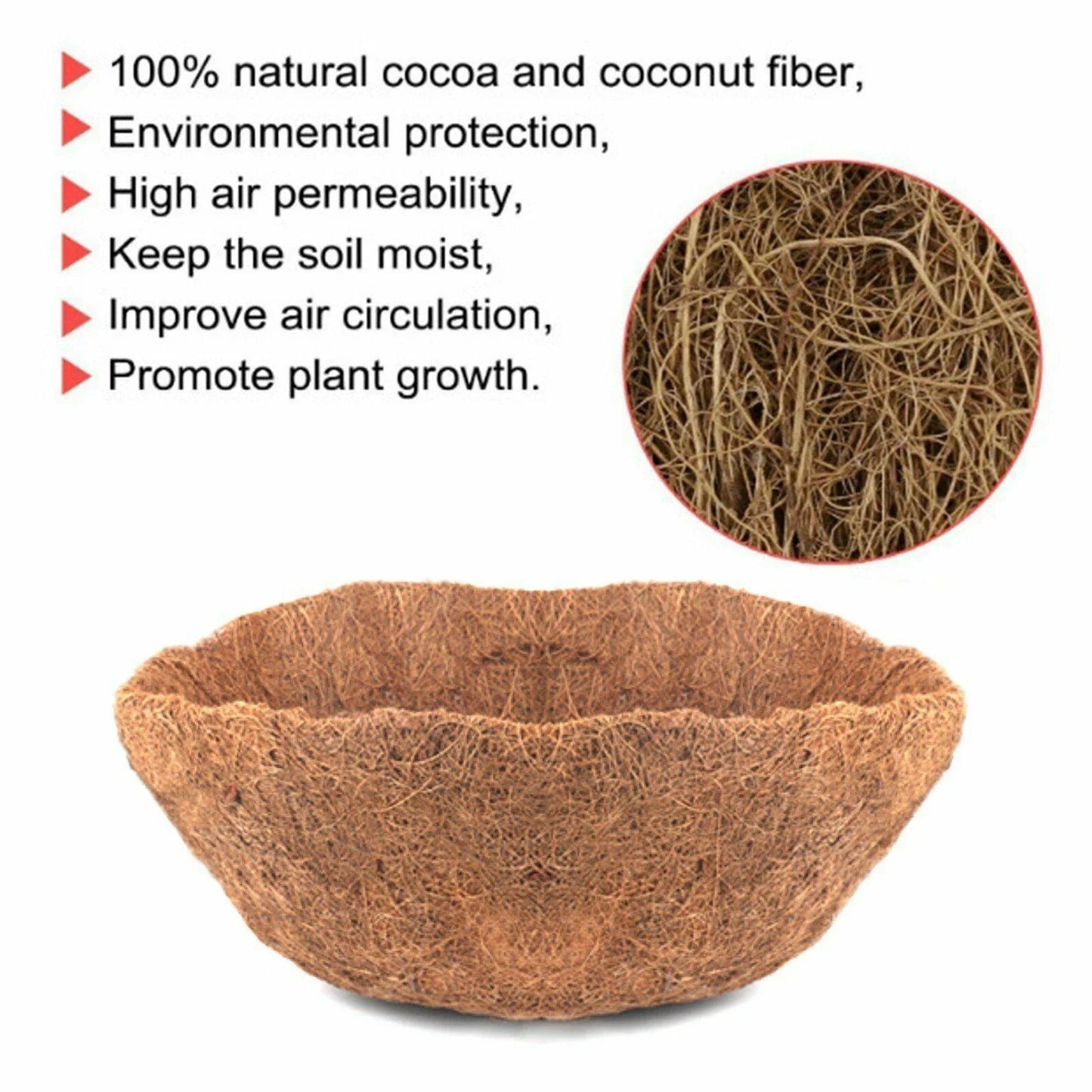 Round Hanging Basket Coco Liner Coconut Fiber Replacement - Seed World