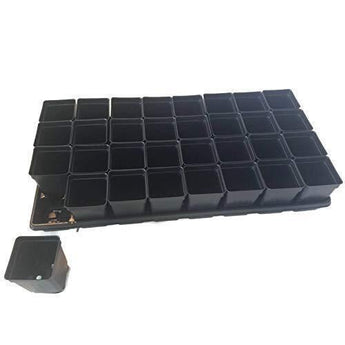 Set of 3 Divided Trays and 96 - 2.5 Inch Square Deep Nursery Pots - Seed World