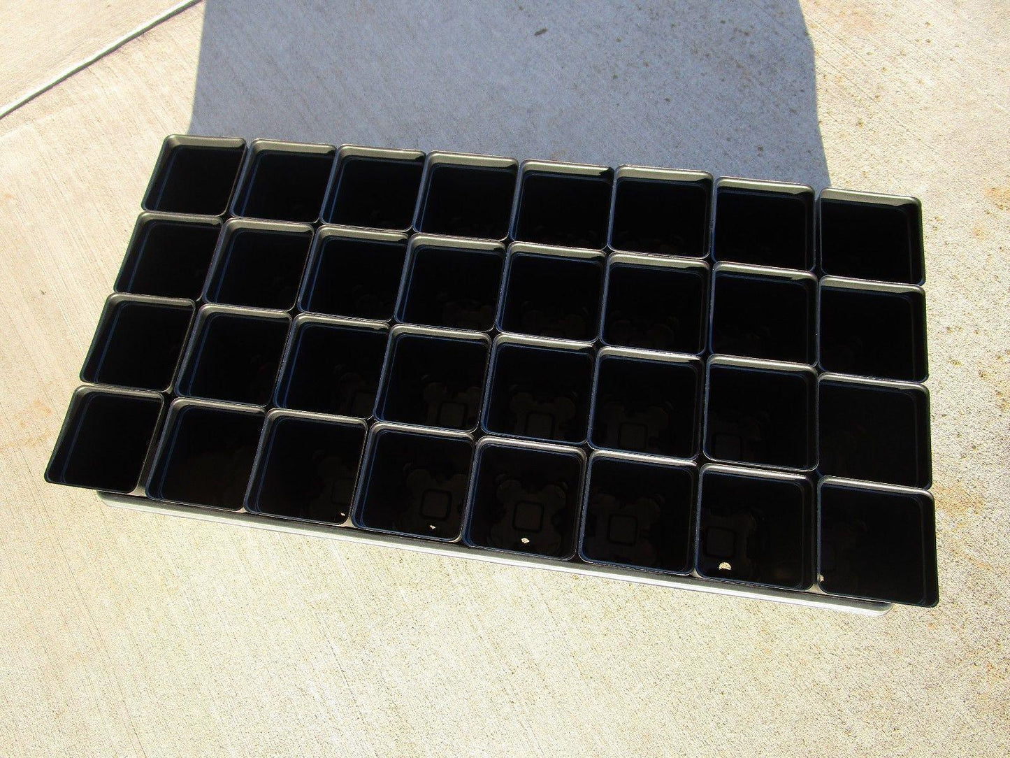Set of 3 Divided Trays and 96 - 2.5 Inch Square Deep Nursery Pots - Seed World